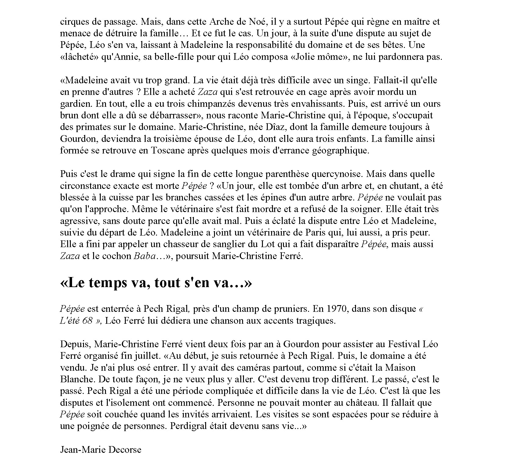 24/08/2016 La dépêche Léo Ferré aurait eu 100 ans